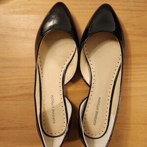 Adrienne Vittadini Black Patent Flats, Size 9